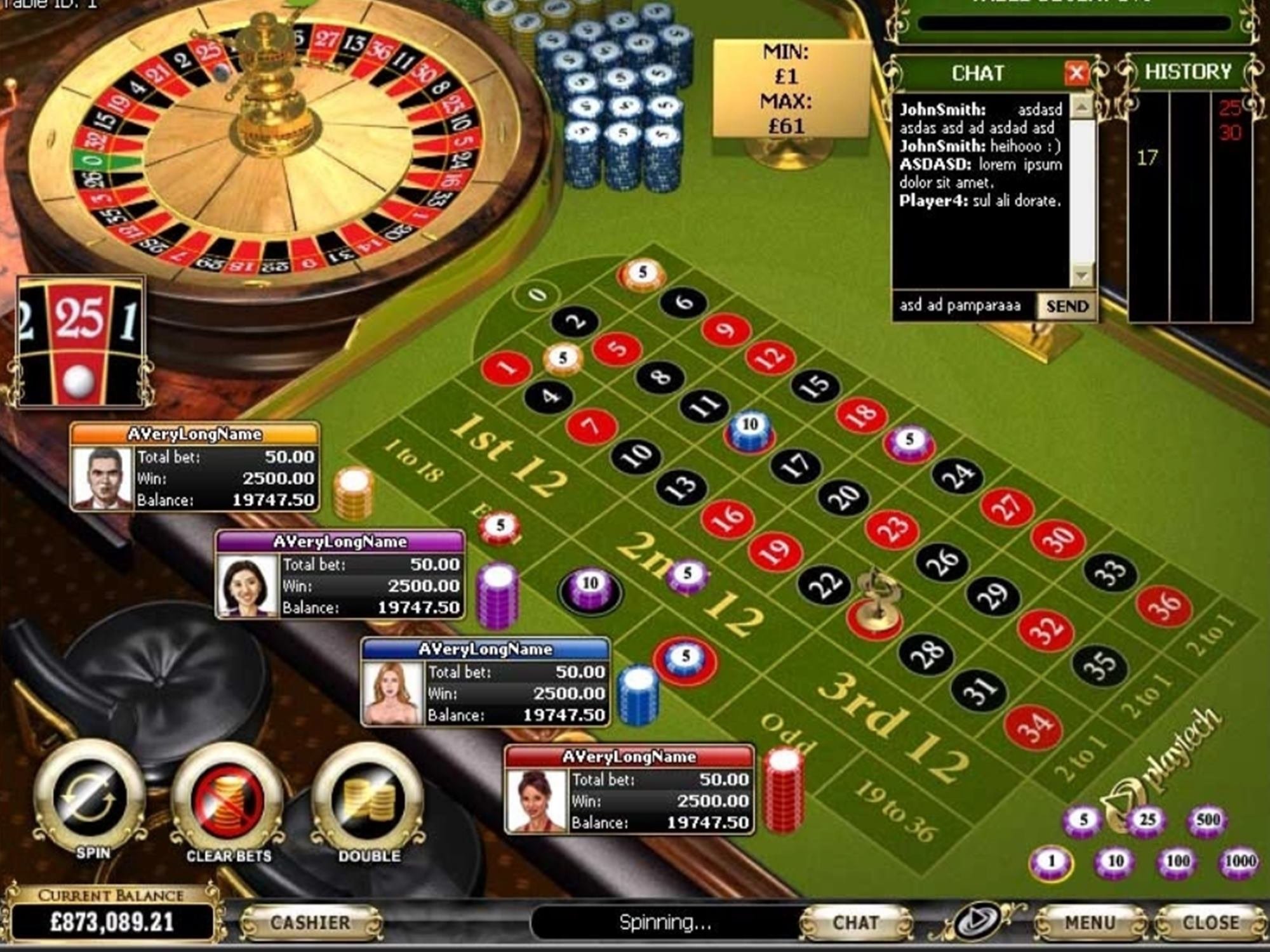 Roulette payout Playtech 101328